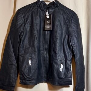 Woman’s Black Faux Leather Jacket